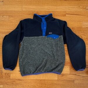 Patagonia Youth XL (14) Blue and Gray Fleece Synchilla